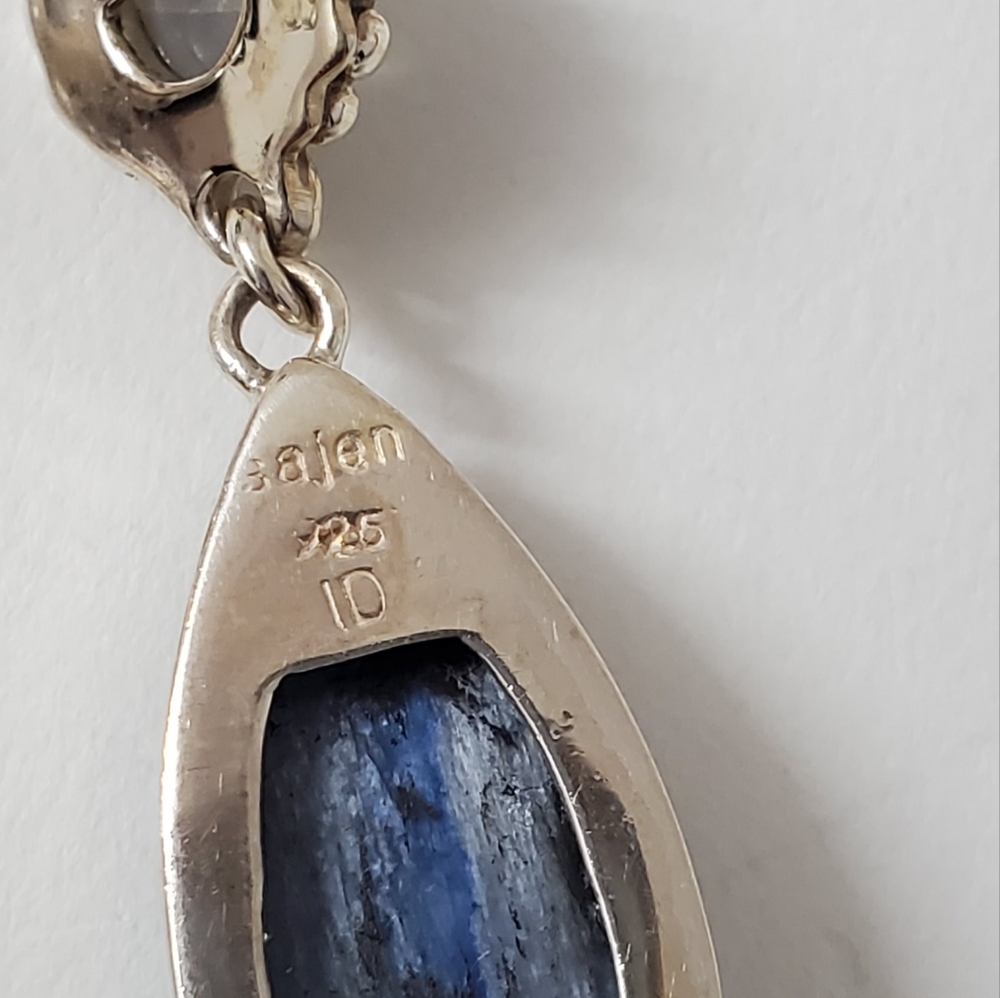 Sajen / Sterling Silver 925 Kyanite Moonstone Earrings – A Celestial Masterpiece - Picture 6 of 6